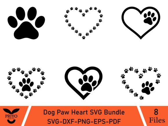 A Dog Paw Heart SVG Bundle for Branding Graphics