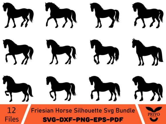 A Graphic Asset Review: Friesian Horse Silhouette Bundle