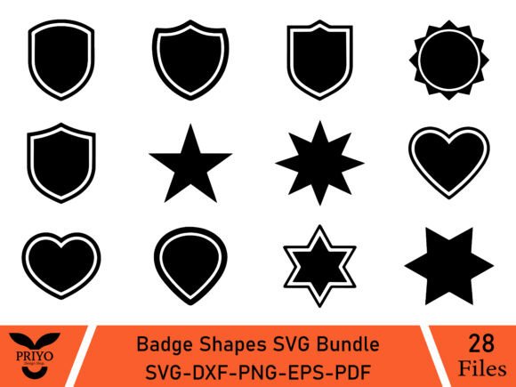 Badge Shapes SVG Graphics for Elegant Craft Illustrations