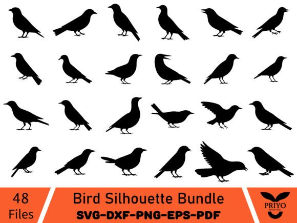 Bird Silhouette Bundle: A Versatile Graphics Collection