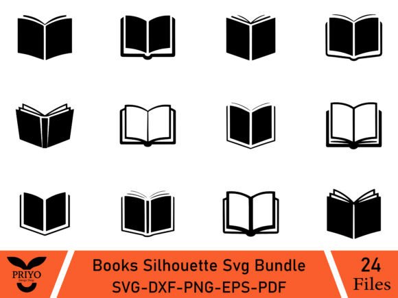Book Silhouette Graphics for Elegant Brand Illustrations