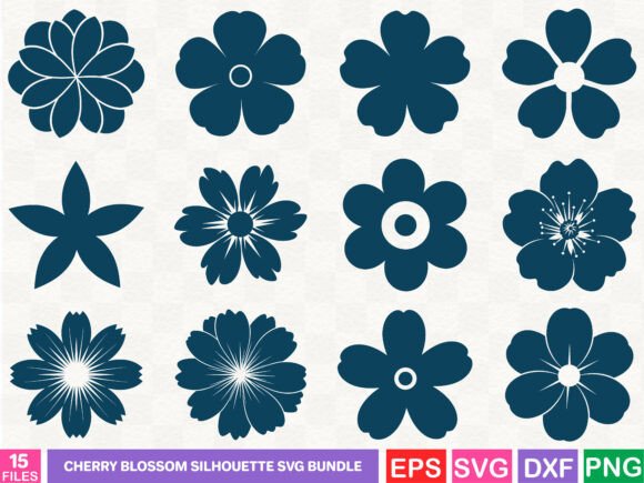 Cherry Blossom Silhouette Graphics for Editorial Impact
