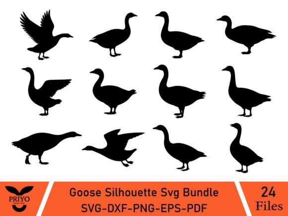 Goose Silhouette SVG Bundle: A Graphics Review for Crafters