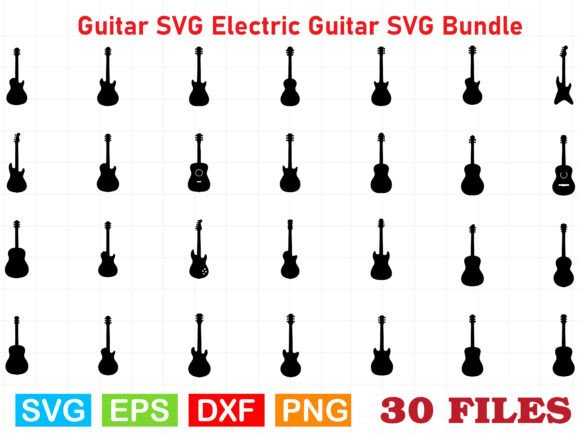 Guitar SVG Graphics Bundle for Commercial Product Creation