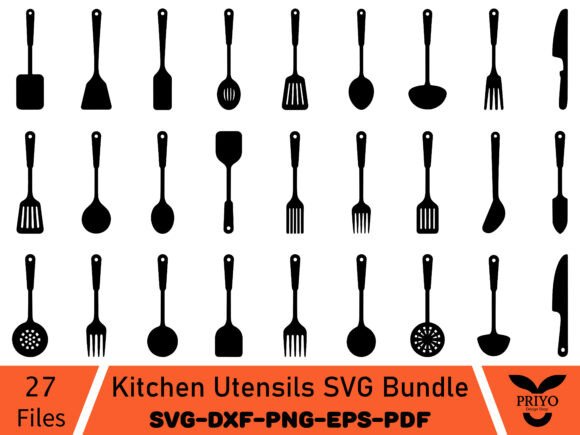 Kitchen Utensils Graphics Bundle for Brand Illustrations