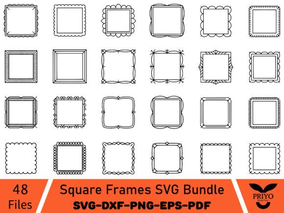 Square Frames SVG Bundle for Creative Graphics & Illustrations