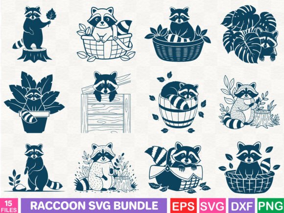 The Raccoon SVG Bundle: An Illustrative Graphic Design Tool